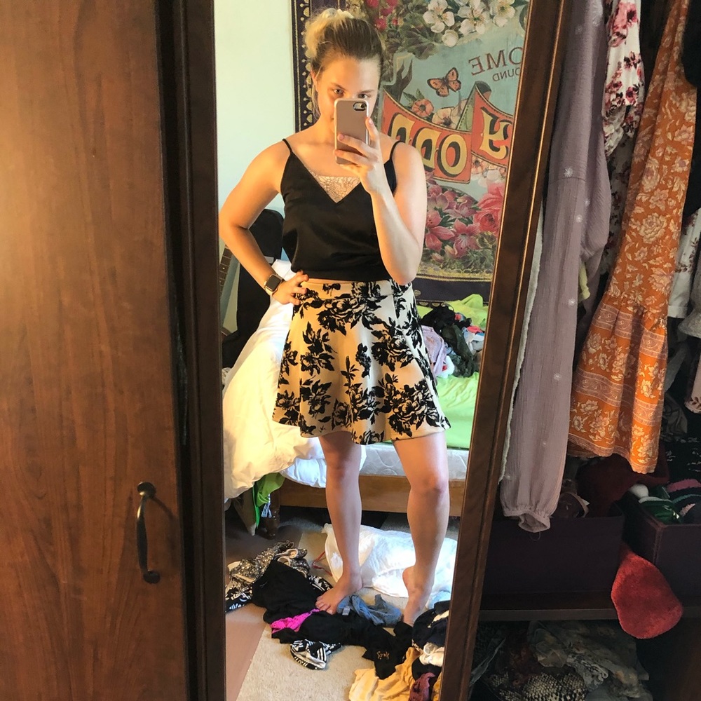 Mini flare party skirt